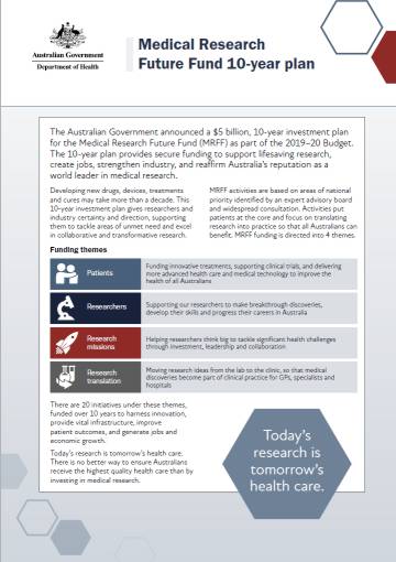 Medical Research Future Fund 10-year plan